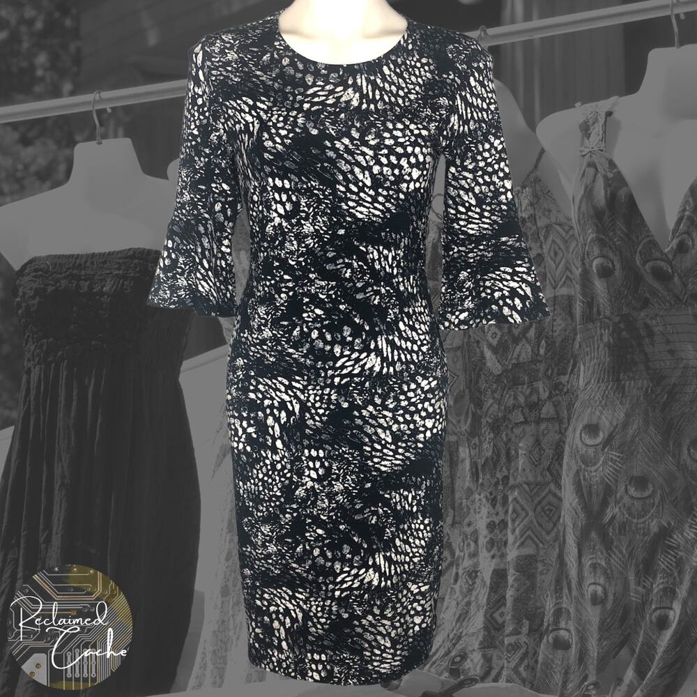 The Limited Black and White Animal Print Sheath Dress - Size Extra Small (XS)